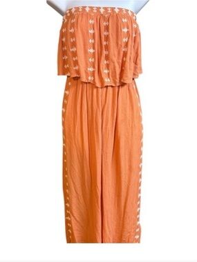 Beautiful Sincerely Jules Women’s Orange Jumpsuit w/ Embroidery Medium